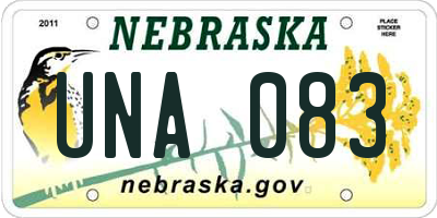 NE license plate UNA083