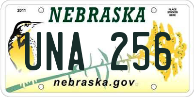 NE license plate UNA256