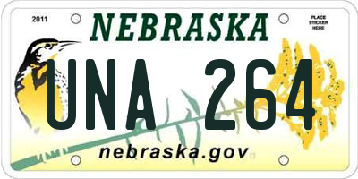 NE license plate UNA264