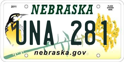 NE license plate UNA281
