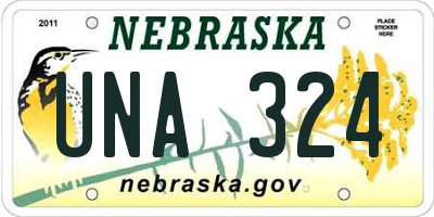 NE license plate UNA324