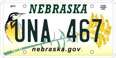 NE license plate UNA467