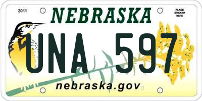 NE license plate UNA597