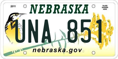 NE license plate UNA851