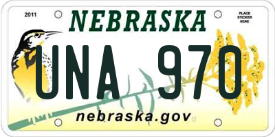NE license plate UNA970