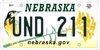 NE license plate UND211