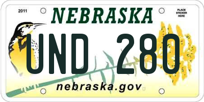 NE license plate UND280