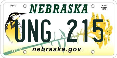 NE license plate UNG215