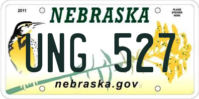 NE license plate UNG527
