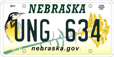 NE license plate UNG634