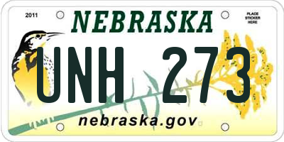 NE license plate UNH273