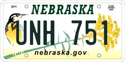NE license plate UNH751