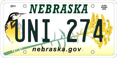 NE license plate UNI274