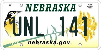 NE license plate UNL141