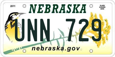 NE license plate UNN729