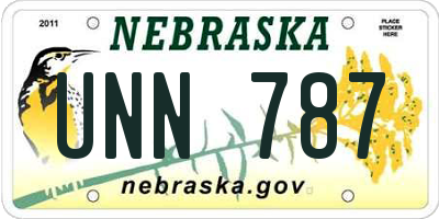 NE license plate UNN787