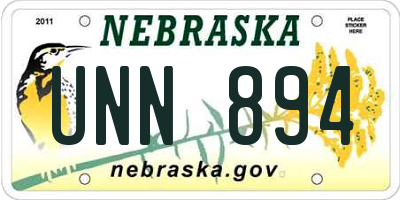 NE license plate UNN894