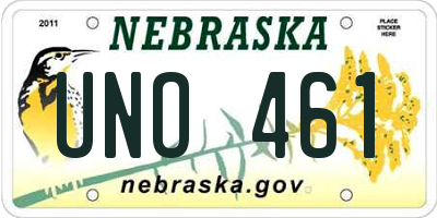 NE license plate UNO461