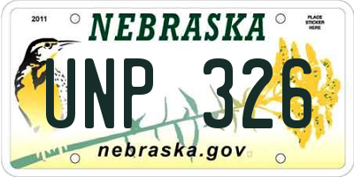 NE license plate UNP326