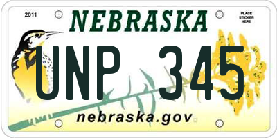 NE license plate UNP345