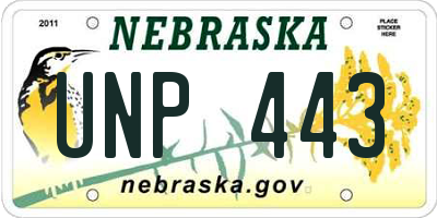 NE license plate UNP443