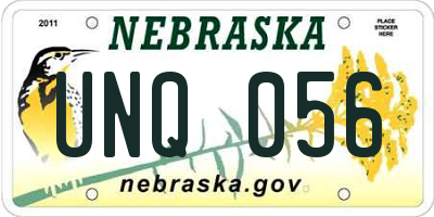 NE license plate UNQ056