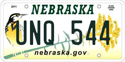 NE license plate UNQ544