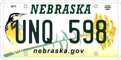 NE license plate UNQ598