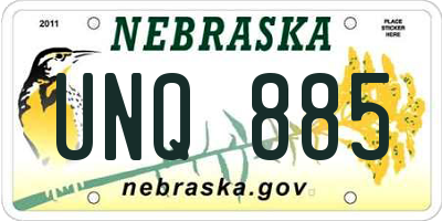 NE license plate UNQ885