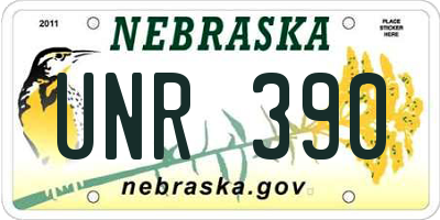 NE license plate UNR390
