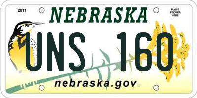 NE license plate UNS160