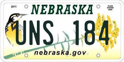 NE license plate UNS184