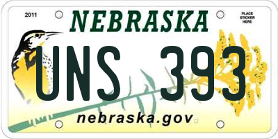 NE license plate UNS393