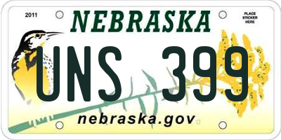 NE license plate UNS399