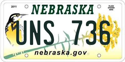 NE license plate UNS736