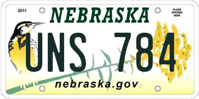 NE license plate UNS784