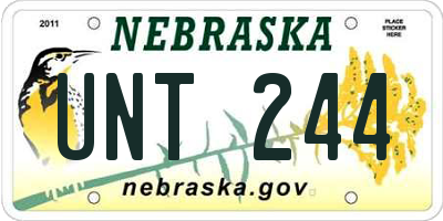 NE license plate UNT244