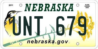 NE license plate UNT679