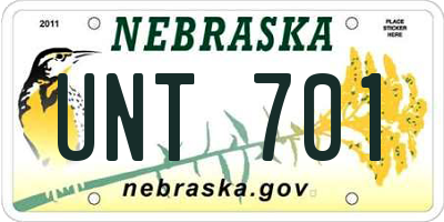NE license plate UNT701