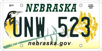 NE license plate UNW523
