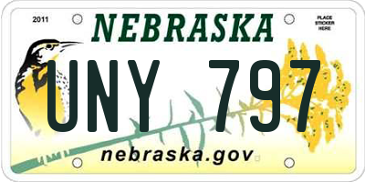 NE license plate UNY797