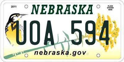 NE license plate UOA594