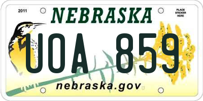 NE license plate UOA859