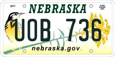 NE license plate UOB736