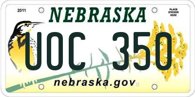 NE license plate UOC350