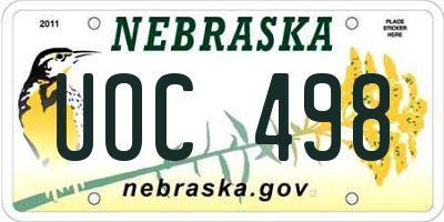 NE license plate UOC498