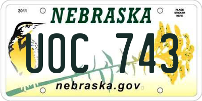 NE license plate UOC743
