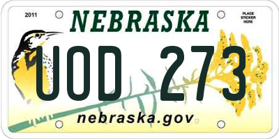 NE license plate UOD273
