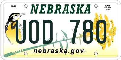 NE license plate UOD780