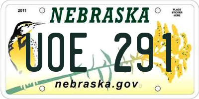 NE license plate UOE291